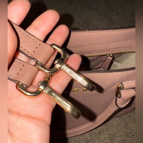 Michael Kors Pink Satchel with Structured Design and Gold...